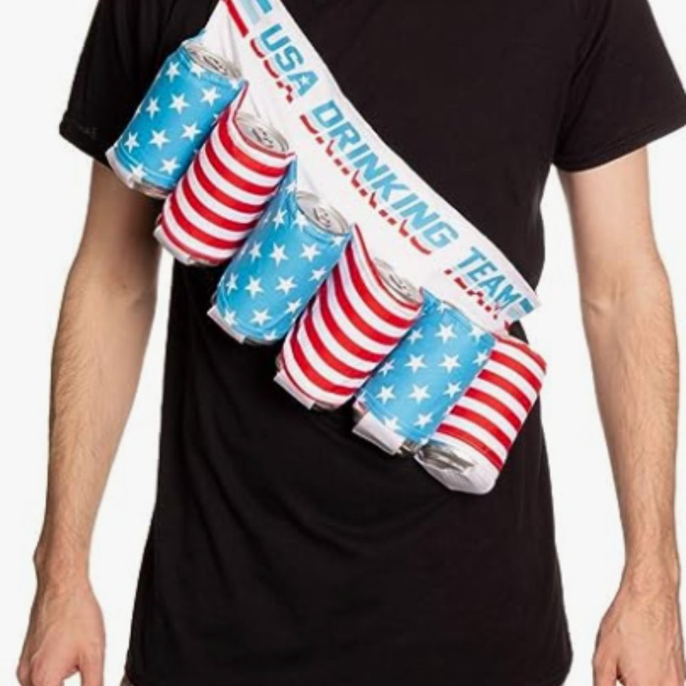 New USA Americana Patriotic Beverage Beer Belt.